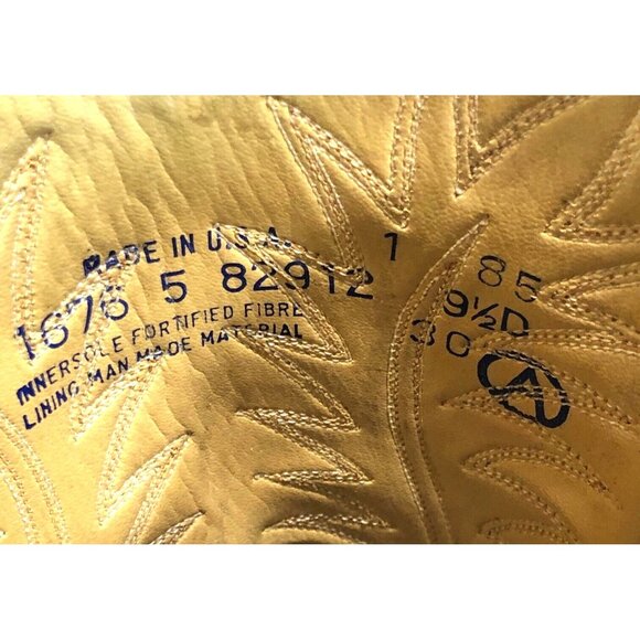 Acme Circle A Mens 9.5D Western Leather Boots USA Cowboy Ringo Tooled Ranch‎ main image 9